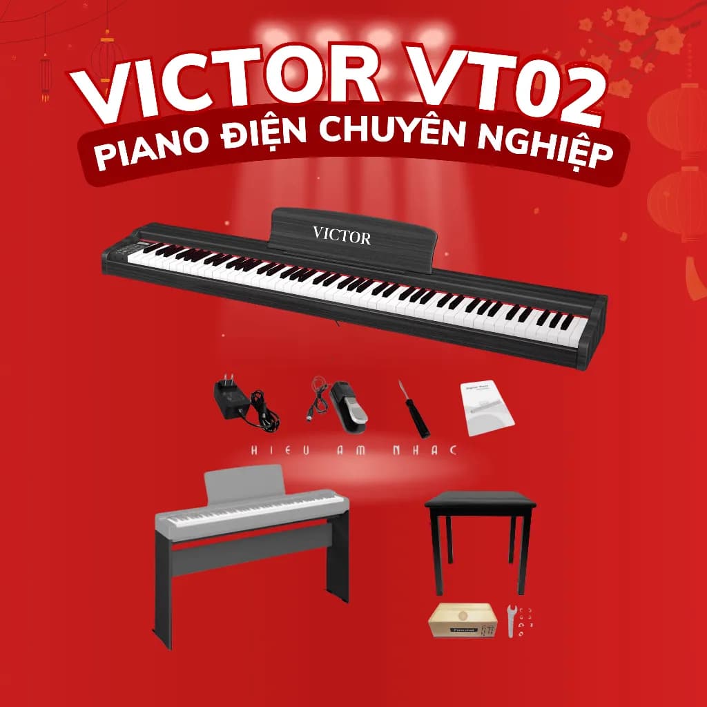Piano Chuyên Nghiệp Cho Người Mới Tập Chơi - Piano Victor Tặng Full Phụ Kiện - ảnh 1