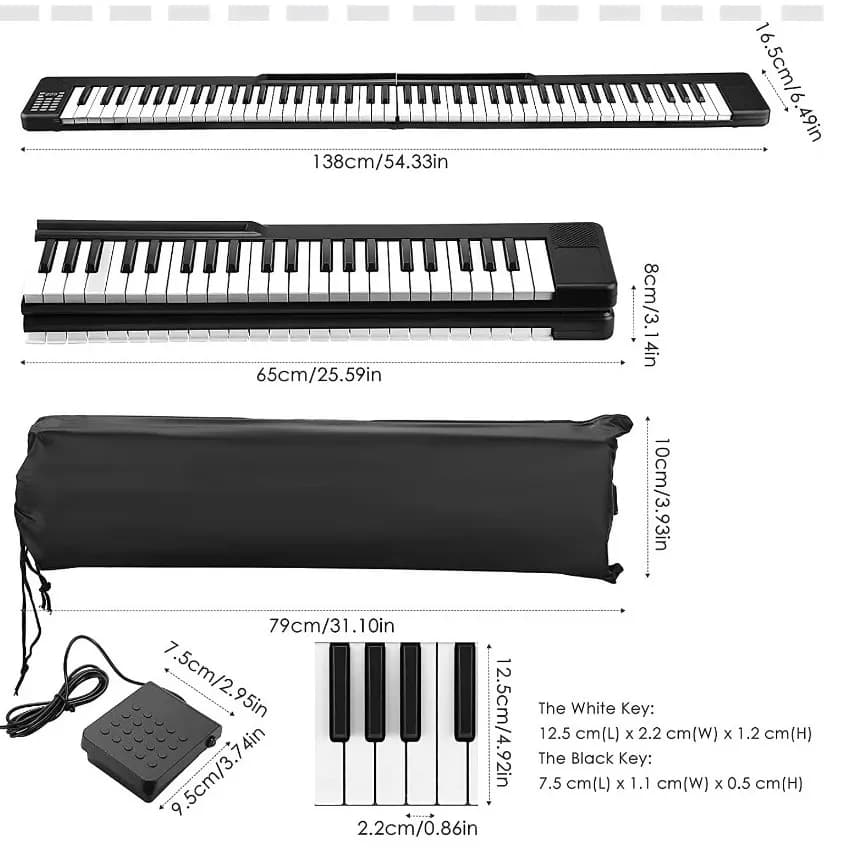 Đàn Piano Điện Gấp Hutadu HD 01 - 88 Phím - Cảm Ứng Lực - Tặng Full Phụ Kiện - ảnh 4