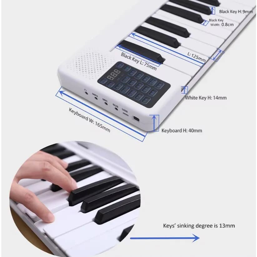 Đàn Piano Điện Gấp Hutadu HD 01 - 88 Phím - Cảm Ứng Lực - Tặng Full Phụ Kiện - ảnh 5