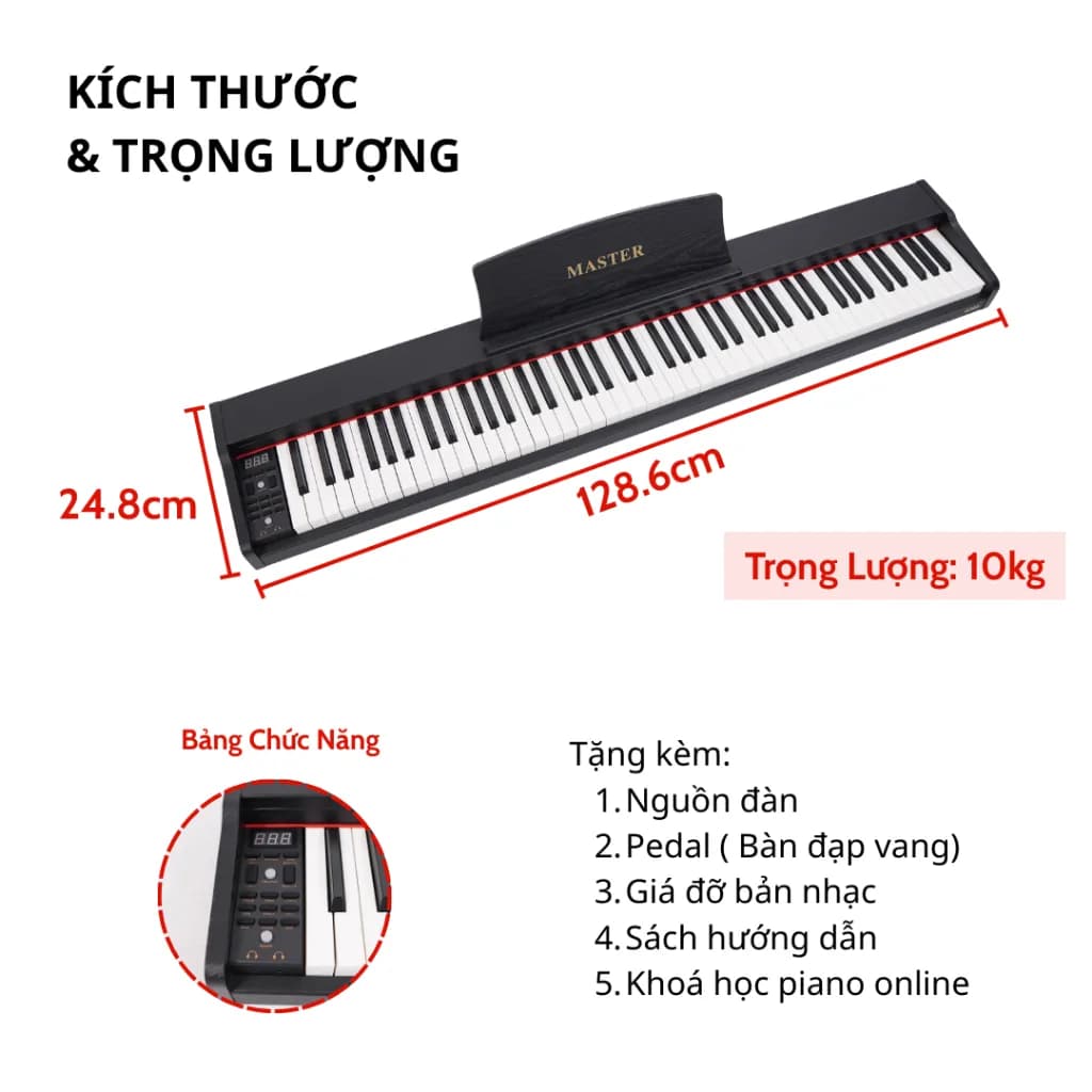 PIANO MASTER C300 - Đàn Piano Điện Dành Cho Người Mới (Mới Nhất 2026) - ảnh 6